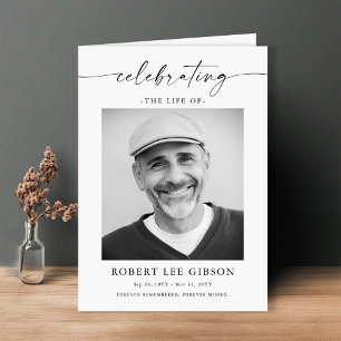 Minimalistisches Foto Beerdigungsauftrag geklappt Programm