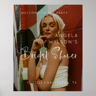 Minimalistisches Foto Brautparty Begrüßungszeichen Poster