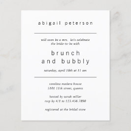Minimalistisches Foto Budget Bridal Brunch Einladu