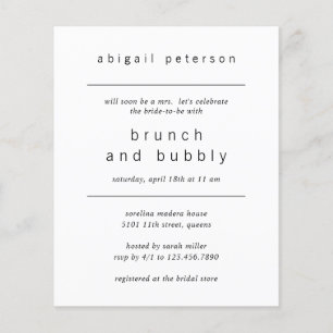 Minimalistisches Foto Budget Bridal Brunch Einladu Flyer