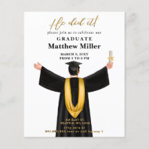 Minimalistisches Foto, das er getan hat Abschluss