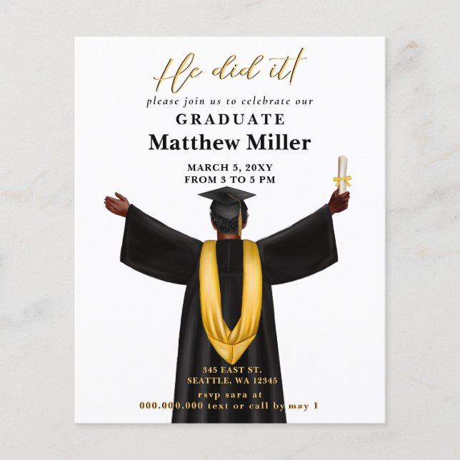 Minimalistisches Foto, das er getan hat Abschluss (Vorderseite)