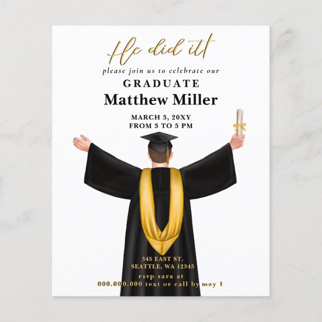 Minimalistisches Foto, das er getan hat Abschluss (Vorderseite)