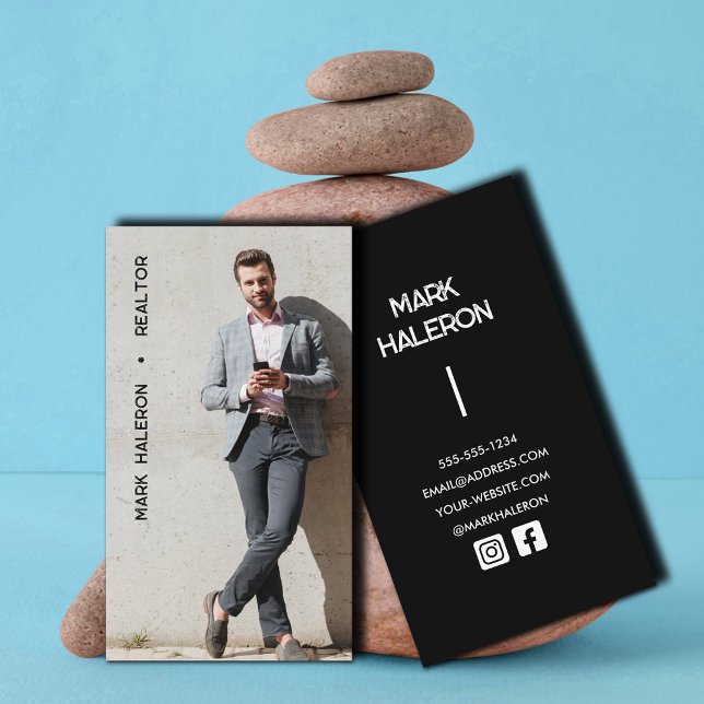 Minimalistisches Foto einfach Visitenkarte (Minimalist Photo Simple Business Cards)