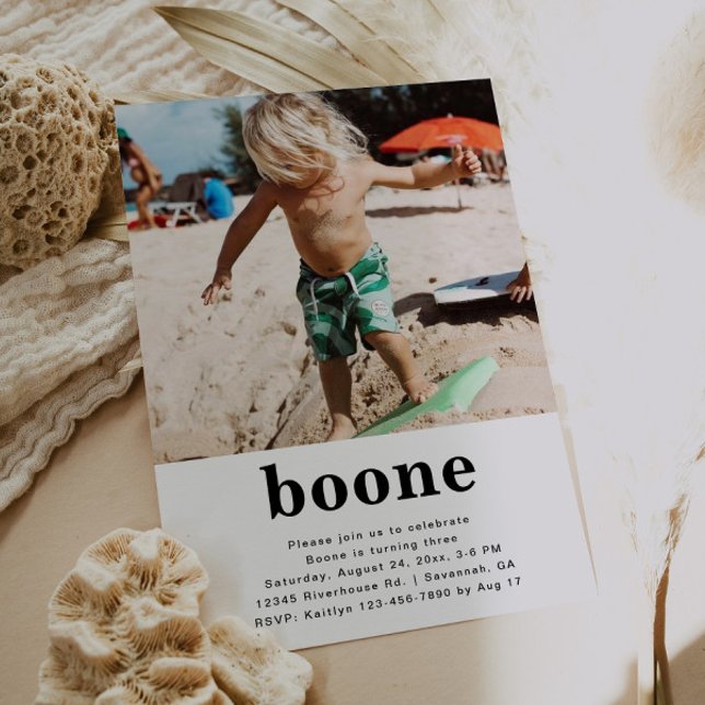 Minimalistisches Foto Einladung zum Geburtstag (Von Creator hochgeladen)