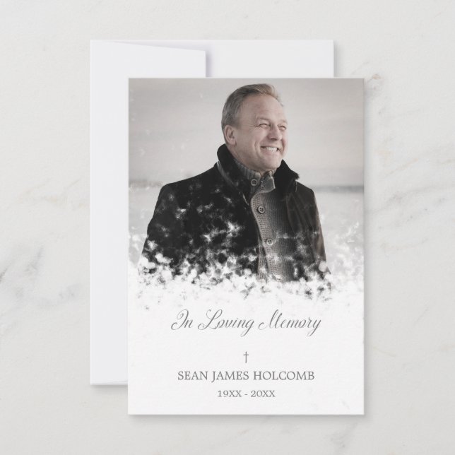 Minimalistisches Foto Erinnerung Service Liebe Mitteilungskarte (Vorderseite)