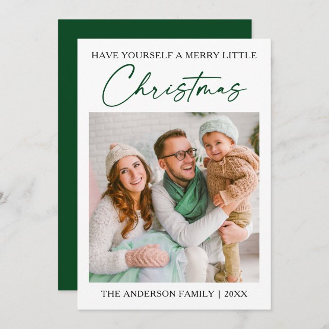 Minimalistisches Foto Feiertagskarte (Vorne/Hinten)