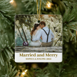 Minimalistisches Foto fröhlich und verheiratet fri Keramikornament