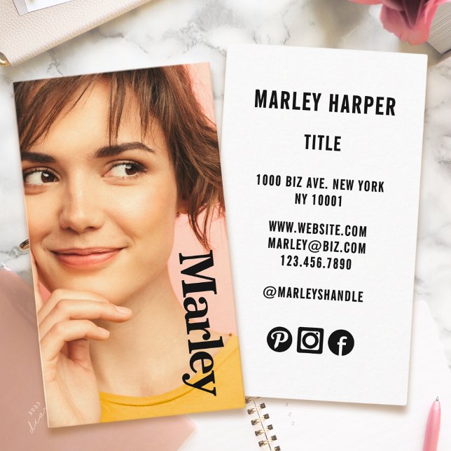 Minimalistisches Foto Full Foto Einfach Niedlicher Visitenkarte (Von Creator hochgeladen)