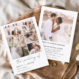 Minimalistisches Foto Fünf Foto Hochzeit Einladung