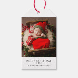 Minimalistisches Foto für die Weihnachtsfamilie, U Geschenkanhänger