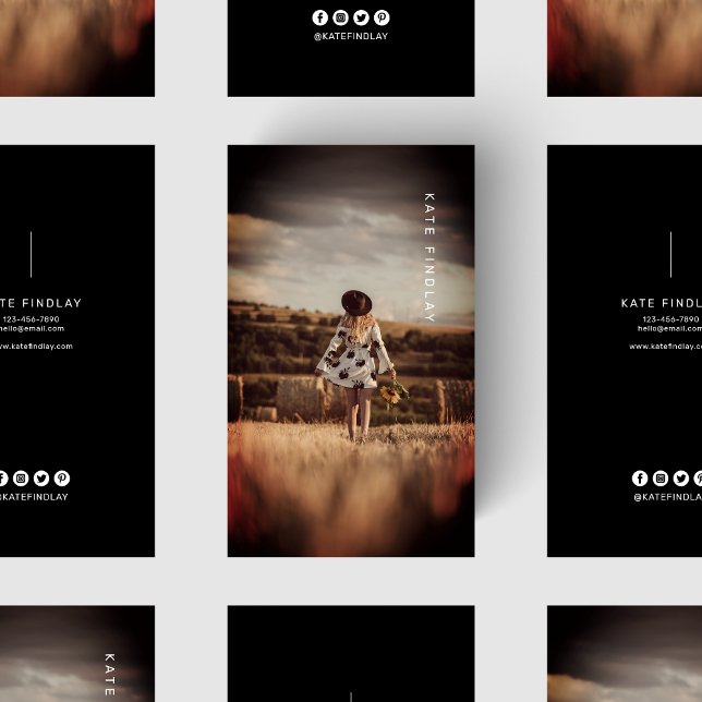 Minimalistisches Foto für Fotografie Moderne Socia Visitenkarte (Von Creator hochgeladen)