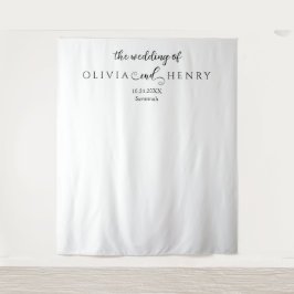 Minimalistisches Foto für moderne Weiße Hochzeit Wandteppich