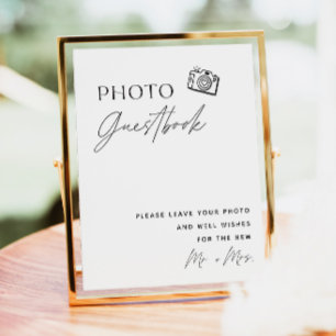 Minimalistisches Foto Gästebuchunterschrift Boho Poster