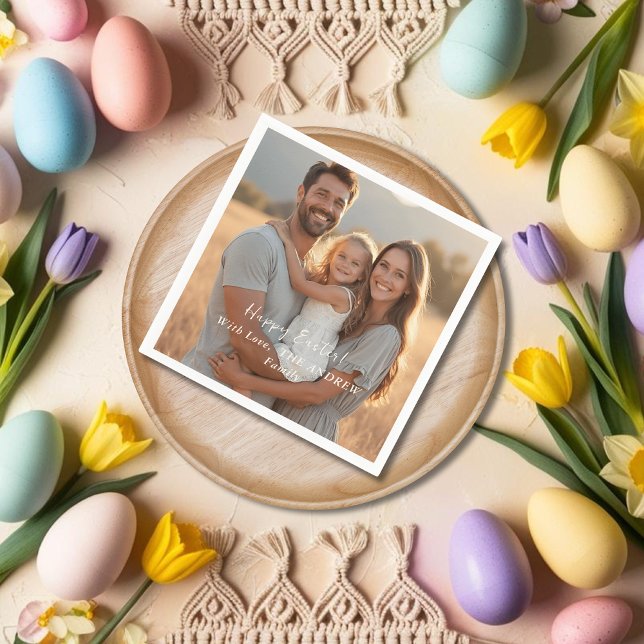 Minimalistisches Foto glücklich Ostern Serviette (Minimalist Photo Happy Easter Napkins)