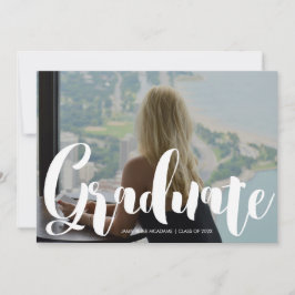 Minimalistisches Foto Graduation Party Rosa Ankünd Ankündigung