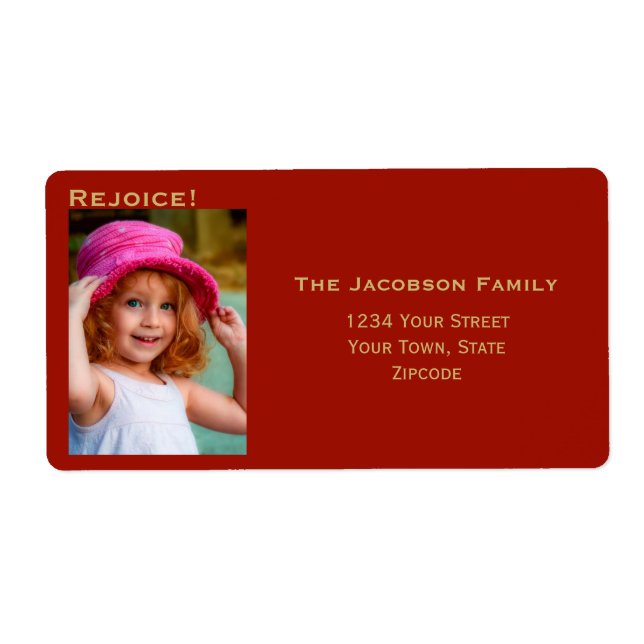 Minimalistisches Foto Große Rote Rücksendeadresse (Vorne)