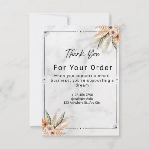 Minimalistisches Foto Hochzeit aus weißem Marmor Dankeskarte