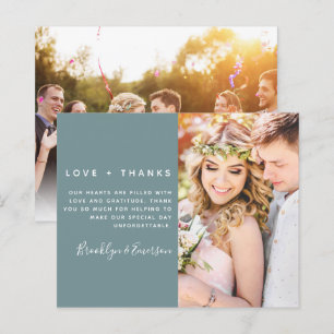 Minimalistisches Foto Hochzeit Danke Karte