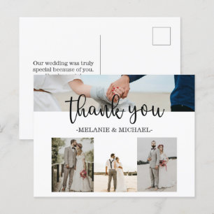 Minimalistisches Foto Hochzeit Danke Postkarte