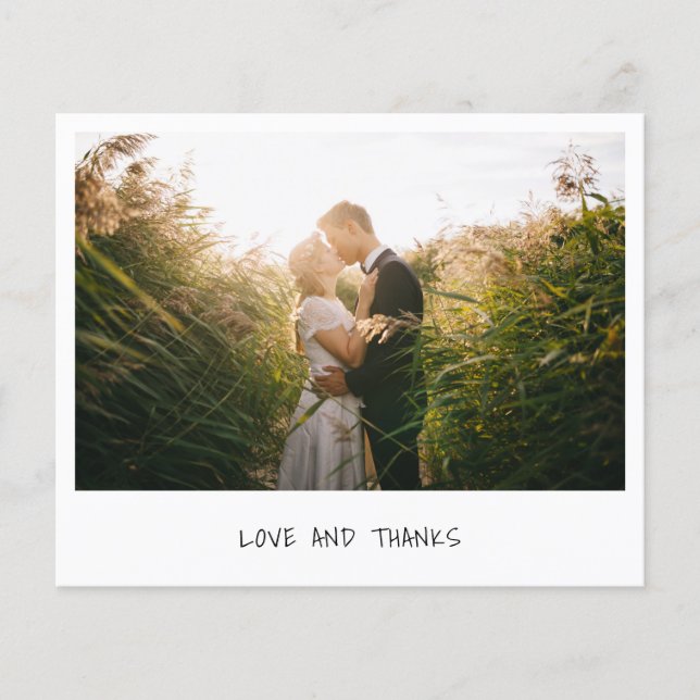 Minimalistisches Foto Hochzeit Dankeschön Karte (Vorderseite)