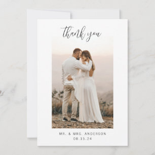 Minimalistisches Foto Hochzeit Dankeschön-Karte Dankeskarte