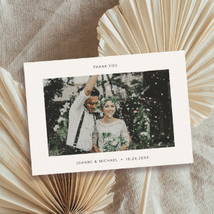 Minimalistisches Foto Hochzeit Dankeschön Karte W
