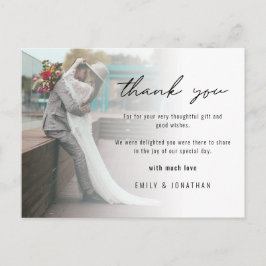 Minimalistisches Foto-Hochzeit-Foto Vielen Dank Po Postkarte