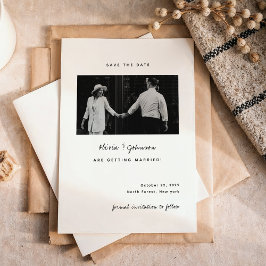 Minimalistisches Foto Hochzeit speichern Sie das D Save The Date