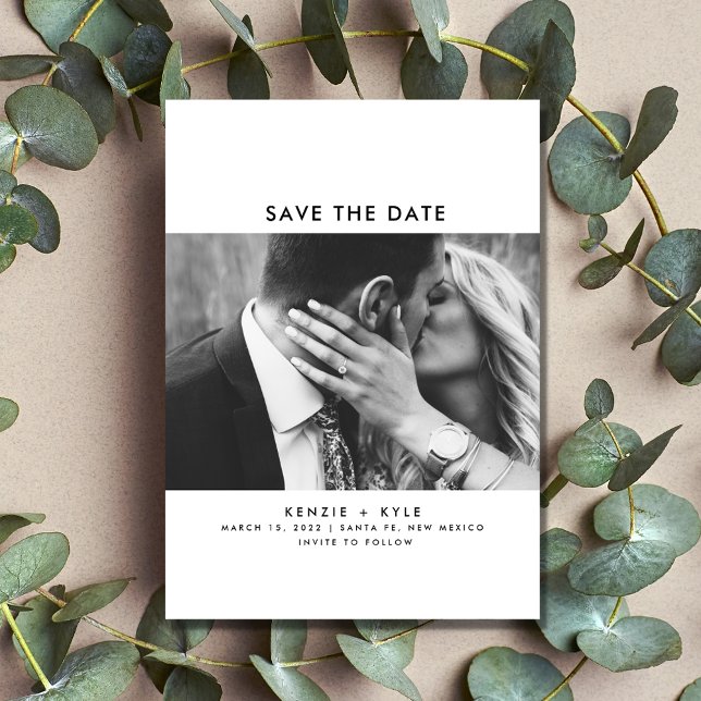 Minimalistisches Foto Hochzeit speichern Sie das D Save The Date (Minimalist Photo Wedding Save the Date)