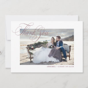 Minimalistisches Foto Hochzeit Vielen Dank Ankündi Ankündigung