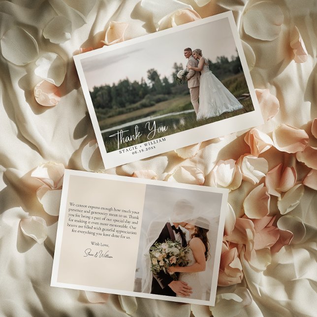 Minimalistisches Foto Hochzeitscouch Dankeskarte (Leave a lasting impression and express your thanks in a truly special and meaningful way.)