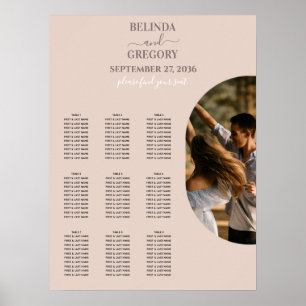 Minimalistisches Foto Hochzeitskarte in rosa Poster