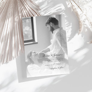 Minimalistisches Foto intime Hochzeit Einladung