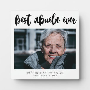 Minimalistisches Foto Kalligrafie Bestes Abuela-Ge Fotoplatte