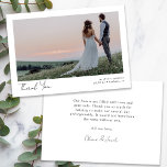 Minimalistisches Foto Kalligrafie-Hochzeit Dankeskarte<br><div class="desc">Eine moderne Danksagkarte mit elegantem Skript</div>
