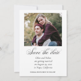 Minimalistisches Foto mit elegantem Skript Save The Date
