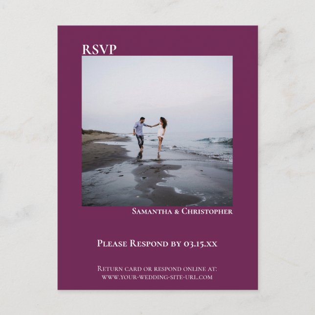 Minimalistisches Foto Moderne Cassis Einfache Hoch Postkarte (Vorderseite)