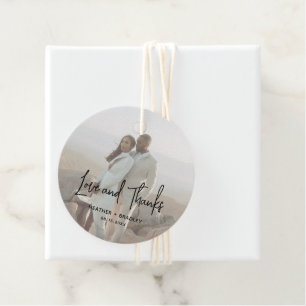 Minimalistisches Foto Moderne Hochzeit Geschenkanhänger