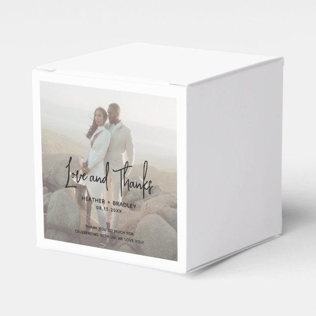 Minimalistisches Foto Moderne Hochzeit Geschenkschachtel (Vorderseite)