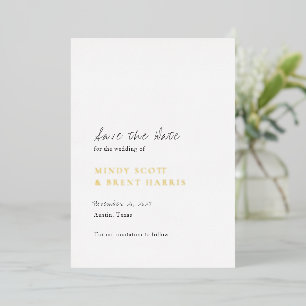 Minimalistisches Foto Moderne Hochzeit retten das Folieneinladung