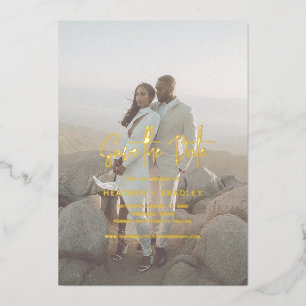 Minimalistisches Foto Moderne Hochzeit rettet das Folieneinladung