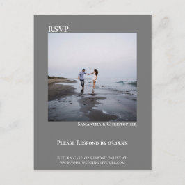 Minimalistisches Foto Modernes, einfaches Grey Wed Postkarte