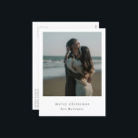 Minimalistisches Foto Modernes Weihnachten<br><div class="desc">Moderne Weihnachtspostkarte mit einem einfachen und minimalistischen Layout mit "fröhlichen Weihnachten" unter Ihrem Lieblingsstipendium.</div>