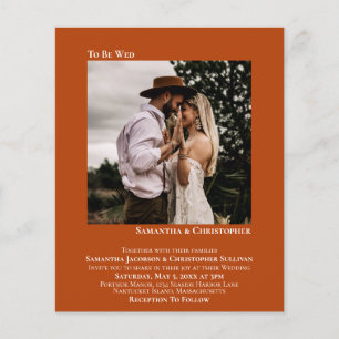 Minimalistisches Foto Orange BUDGET Hochzeit Einla