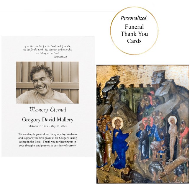 Minimalistisches Foto Orthodoxe Christliche Beerdi Dankeskarte (Von Creator hochgeladen)