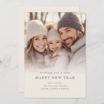 Minimalistisches Foto Overlay Cream Happy New Year