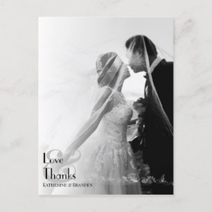Minimalistisches Foto Overlay Moderne Hochzeit Dan Postkarte