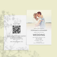 Minimalistisches Foto-Overlay QR-Code Hochzeitsein