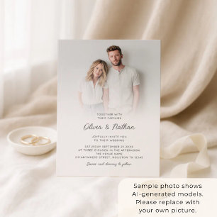Minimalistisches Foto-Overlay-Script QR-Code-Hochz Einladung